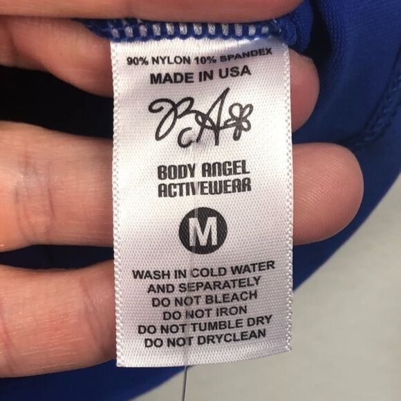 Body Angel Active Wear Candy Top Lot of Two (2) Black Blue Size Medium NWT - Picture 7 of 8